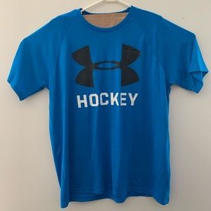 Under Armour Hockey Mens T-Shirt  Blue Size Large.